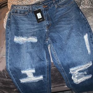 Boyfriend Jeans - Medium Blue Wash